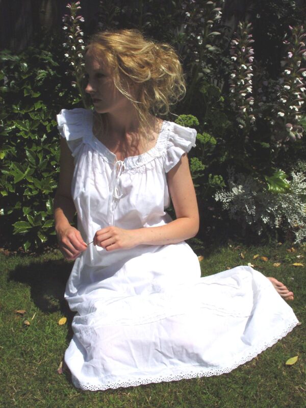 Margo white frill nightie by Powell Craft