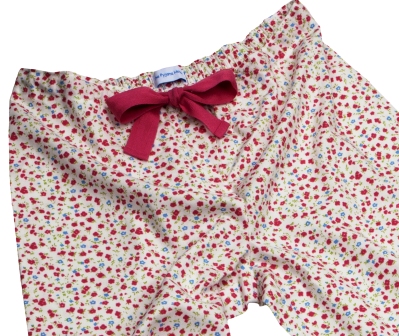 PJ Bottoms for Girls in Brushed Cotton Poppy Flower Print - The Pyjama ...