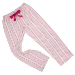 Girls Pyjamas in Brushed Cotton Pink and Navy Check - The Pyjama House