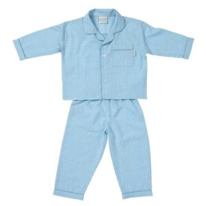 Blue gingham long sleeved pyjamas for toddlers