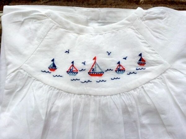 sail boat nightie detail