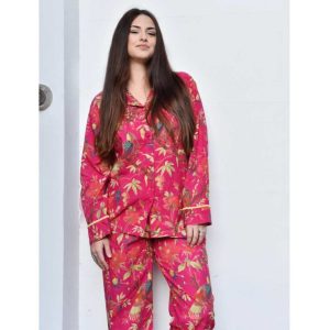 Hot Pink Print Pyjamas by Powell Craft